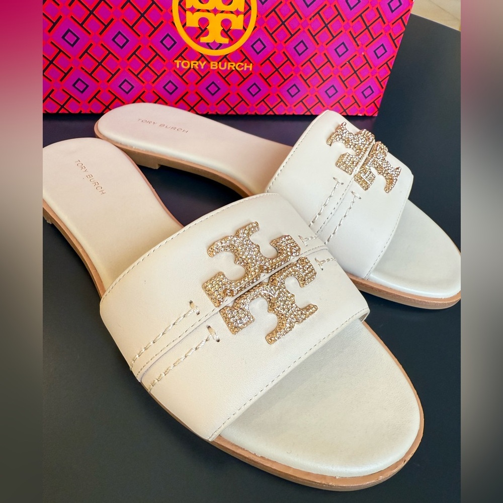 Tory Burch Everly Crystal Slide, Dulce De‎ Leche, LIMITED EDITION, Size 10